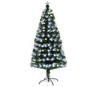 HOMCOM Sapin de Noël sapin artificiel lumineux fibre optique LED + 20 ampoules + support pied Ø 63 x 120H cm 130 Aosom France