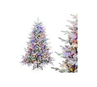 Sapin de Noël 186 cm, 8 Modes d'Eclairage, Lumières LED Multicolores