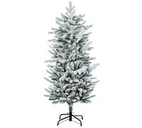 Sapin de Noël artificiel aspect enneigé Ø 60 x 135H cm 267 branches épines imitation Nordmann grand réalisme