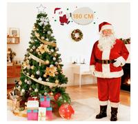 Sapin de Noël Artificiel 180 cm COSTWAY Vert - Aiguilles en PVC - Support en Métal - Décoration de Fête pour Noël - 650 Branches
