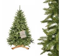 Sapin de Noël Artificiel 180 cm, épicéa caucasien, Support Bois ROYAL TREES | Épicéa caucasien dense en PVC, hauteur 180 cm, largeur 125 cm, montage sans outils, support en bois stable et housse incluse