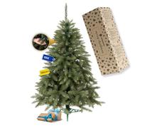 Sapin de Noël Artificiel 180 cm, épicéa du Caucase Dense avec Pied SPRINGOS | Épicéa du Caucase aux branches bien denses en PVC, hauteur 180 cm, largeur 100 cm, montage simple et support pliable inclus