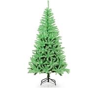 Sapin de Noël Artificiel 180 cm Fluorescent COSTWAY 692 Branches, Arbre de Noël en PVC, Pieds en Métal Pliable, Décoration de Noël