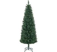 Sapin de Noël artificiel 180 cm slim avec support en acier pliable, 479 branches épines, décoration de Noël effet réaliste, vert