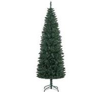 HOMCOM Sapin de Noël Artificiel 210 cm Arbre de Noël Slim Vert | Support en Acier Pliable, 479 Branches Épines, Effet Réaliste
