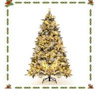 Sapin de Noël Artificiel de 215 cm Lumineux LED, Floqué avec 300 Lumières LED
