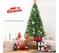 Sapin de Noël Artificiel 270 CM COSTWAY, Aiguilles en PVC avec 2132 Branches, Pied Métallique, pour Maison Bureau Magasins Hôtels