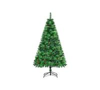 Sapin de Noël artificiel 782 branches épines grand réalisme avec pommes de pin - hauteur 180 cm vert