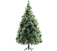 HOMCOM Sapin de Noël sapin artificiel branches enneigées Ø 100 x 210H cm 968 branches en PET vert Aosom France