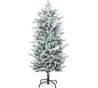 Sapin de Noël artificiel aspect enneigé Ø 60 x 135H cm 267 branches épines imitation Nordmann grand réalisme