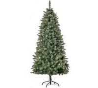 HOMCOM Sapin de Noël artificiel Ø86×180 cm – enneigé, 718 branches, 50 pommes de pin – vert