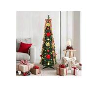 vidaXL Sapin de Noël artificiel 42018631 – Vert 150 cm, 100 LED, PVC en forme de cône