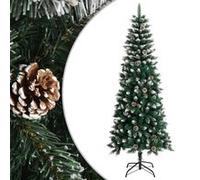vidaXL Sapin artificiel Vert 210 cm Avec pommes de pin