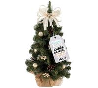 Creative Home Mini Sapin de Noel Artificiel Crème 40 cm | Petit Sapin de Noel Artificiel | Décoration Noel Petit Bureau | Sapin Artificiel | Decoration Noel | Sapin de Noël Artificiel