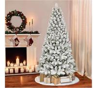 Sapin De Noël Artificiel De 1,20 M, 1,80 M Ou 2,10 M, Sapin De Noël Artificiel Floqué De Neige De Qualité Supérieure, Pointes De Sapin Riches, Métal Standard, Décorat, 210cm/7ft
