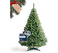 Sapin de Noël Artificiel de 150 cm en 100% PVC, Dense et indéformable, avec 600 Branches (diamètre 90 cm), système de Montage Rapide, difficilement Inflammable