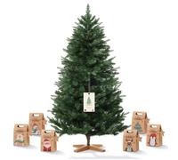 Sapin de Noël Artificiel DEWINNER,180 cm Support en Bois,573 Branches en PVC,120 cm de Diamètre,Sapin Artificiel Décoratif,Réaliste