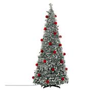 Sapin de Noël artificiel - ECD Germany - 180 cm - pliable, pré-décoré, effet neige, 150 LED, 8 modes