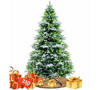 Sapin de Noël artificiel enneigé - KESSER - 210 cm - Aiguilles moulées par injection en PE - Support en métal pliable