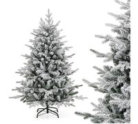 CostwaySapin de Noël Artificiel 8 Modes d'Eclairage Lumières LED Multicolores Pointes de Branches en PVC et PE Haute de 135cm