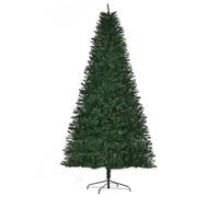 HomCom Sapin de Noël artificiel 2,4 m 1499 branches PVC base acier robuste vert