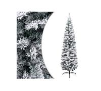 Sapin de Noël artificiel mince flocon de neige vert 180 cm PVC