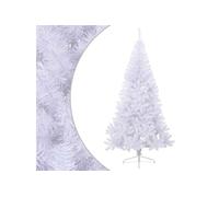 vidaXL Sapin de Noël demi-artificiel - blanc - 180 cm