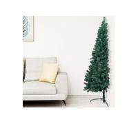 vidaXL Demi-sapin de Noël artificiel 150 cm Vert PVC avec support