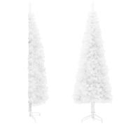 Sapin de Noël artificiel - MOTHINESSTO - Demi sapin - 150 cm - Blanc - 176 pointes