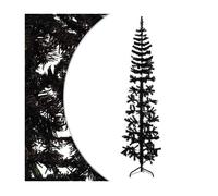 Sapin de Noël artificiel - MOTHINESSTO - Demi sapin - 210 cm - Noir - 290 pointes
