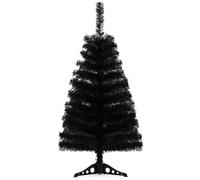 Sapin de Noël Artificiel Noir de 0,9 m avec Base en PVC pour Noël, Halloween, Maison, Bureau, Vacances