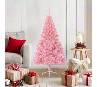 vidaXL Sapin de Noël artificiel pré-éclairé Rose 120 cm PVC et acier