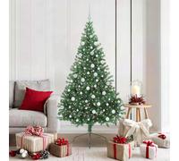 vidaXL Sapin de Noël artificiel pré-éclairé Vert 180 cm PVC