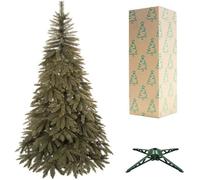 Sapin de Noël Artificiel 220 cm, épicéa du Caucase Dense avec Pied SPRINGOS | Épicéa du Caucase réaliste aux branches denses PVC, hauteur 220 cm, largeur 130 cm, montage facile et support stable inclus