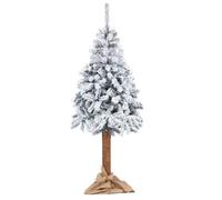 Sapin de Noël artificiel - SPRINGOS - Épicéa enneigé - 220 cm - Tronc naturel - Décoration élégante