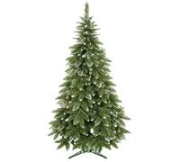 Sapin de Noël artificiel - SPRINGOS - Pin Diamant - 120 cm - Neige artificielle & vrais cônes - Aiguilles PVC