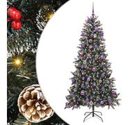 Sapin de Noël Artificiel Vert 210 cm PVC, Plastique et Acier | Forme conique,bandes LED flexibles,alimentation USB 5 V,utilisation intérieure et extérieure,housse de