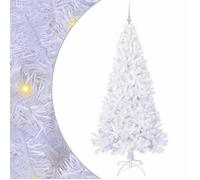 Sapin de Noël artificiel - vidaXL - 210 cm - Blanc - 300 LED - PVC et acier - Guirlande lumineuse USB
