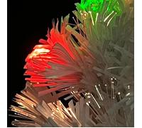 Sapin de Noël artificiel - VINGVO - 64 cm - LED et fibre optique - 5 couleurs - Support inclus