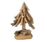 Sapin de Noël en Bois Flotté Chalet 30cm Naturel