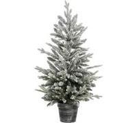 Sapin de Noël en pot 100 cm artificiel enneigé Frosty Blanc G