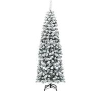 Sapin de Noël enneigé de 180 cm avec support en métal
