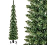 CostwaySapin de Noël Artificiel de 180 Cm Arbre de Noël Pré-Éclairé 390 Branches 180 Lumières Led Blanc Chaud Support en Métal Pliable