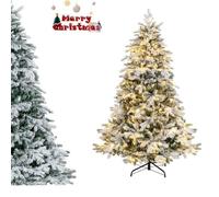CostwaySapin de Noël Artificiel 180 Avec 1415 Branches 260 Lumières Led Blanc Chaud Floqué Charnières Arbre de Noël Pré-Éclairé Installation Rapide