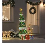 vidaXL Sapin de Noël lumineux avec 3 boîtes-cadeaux 2D blanc chaud