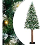 Sapin de Noël mince avec support Vert PVC et bois de pin massif vidaXL vidaXL