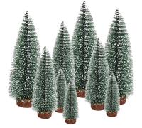 Sapin de Noël Miniature, Arbre Artificiel Miniature avec Base en Bois pour Décoration Table, Maison ou Vitrine - Lot de 9PCS - 10/16/22CM