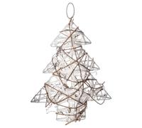 Sapin de Noël pailleté à suspendre - 17 x 20 cm - Blanc