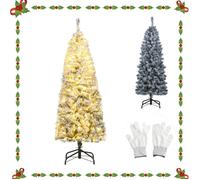 Sapin de Noël Pré-éclairé Arbre Articulé 329/533 Branches PVC Enneigé(150 cm)