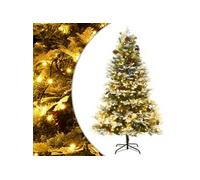 VidaXL Sapin de Noël Pré-éclairé Pommes de Pin - 195 cm